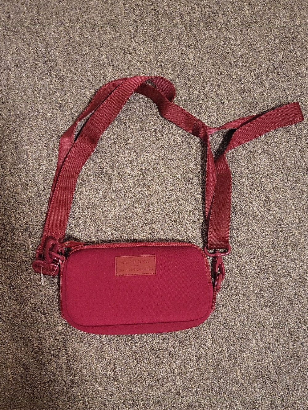 Sephora Small Crossbody Bag in Burgundy Red